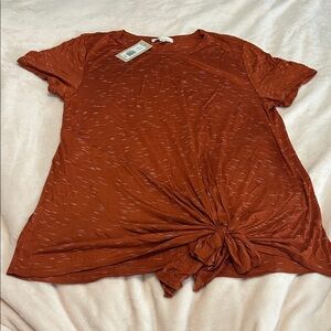 Rust Orange Women's Tie Top